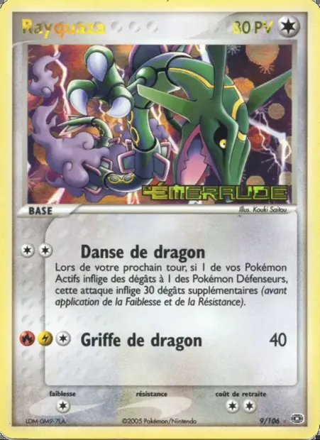 Rayquaza, carte Pokémon EM 9 — extension EX Émeraude