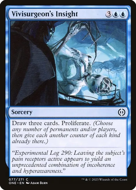Vivisurgeon's Insight, Magic card ONE 77 — Phyrexia: All Will Be One set