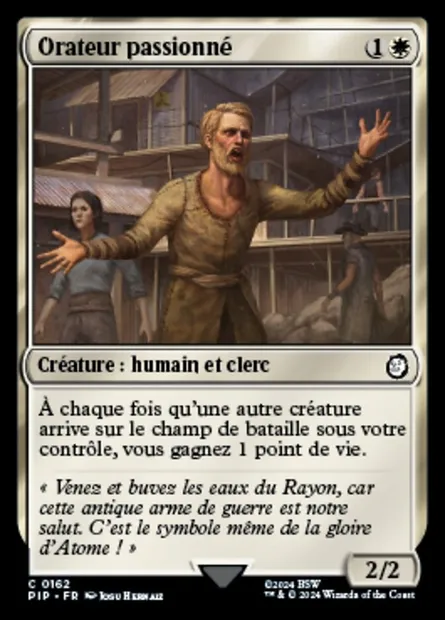 Orateur passionné, carte Magic PIP 162 — extension Fallout