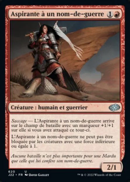 Aspirante à un nom-de-guerre, carte Magic J22 620 — extension Jumpstart 2022
