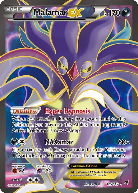 Malamar EX, Pokémon card PHF 115 — Phantom Forces set