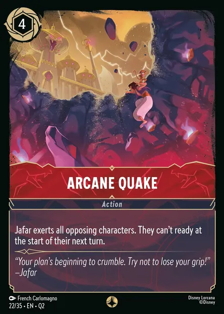 Arcane Quake, Disney Lorcana card Q2-022 — Illumineer's Quest: Palace Heist set