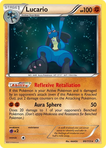 Lucario, Pokémon card LTR 80 — Legendary Treasures set