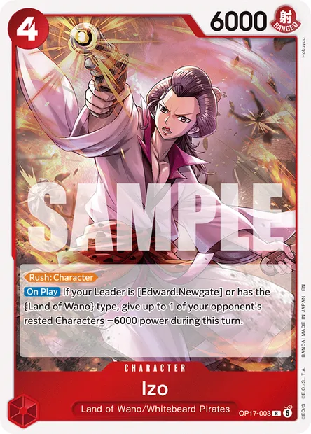 Izo, One Piece card OP17-003 — THE WORLD’S STRONGEST WARRIORS set