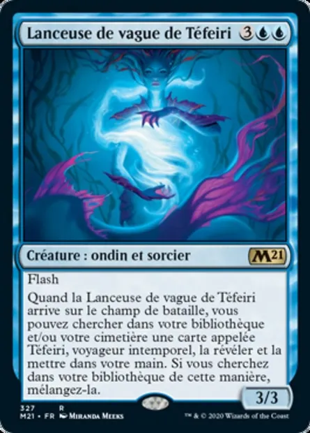 Lanceuse de vague de Téfeiri, carte Magic M21 327 — extension Core Set 2021