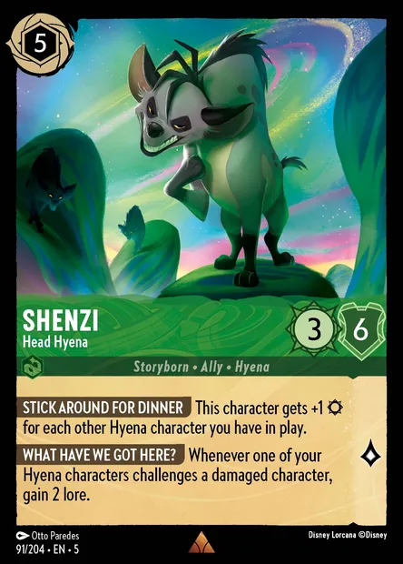 Shenzi - Head Hyena, Disney Lorcana card CH5-091 — Shimmering Skies set