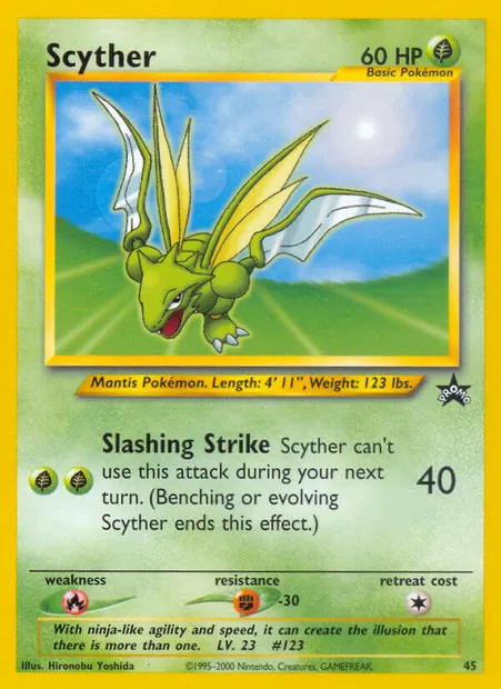 Scyther, Pokémon card WP 45 — Wizards Black Star Promos set