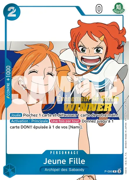 Jeune Fille, carte One Piece P-096 — extension Carte promo
