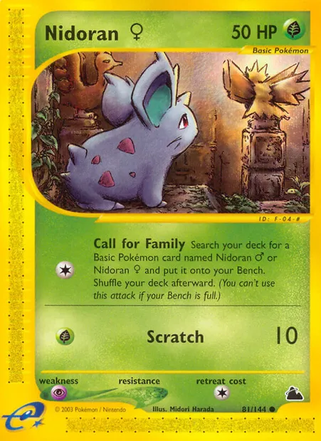Nidoran ♀, Pokémon card SK 81 — Skyridge set