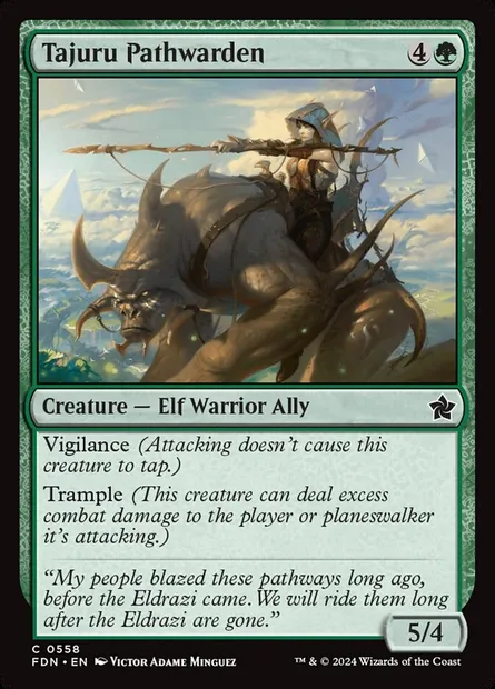 Tajuru Pathwarden, Magic card FDN 558 — Foundations set