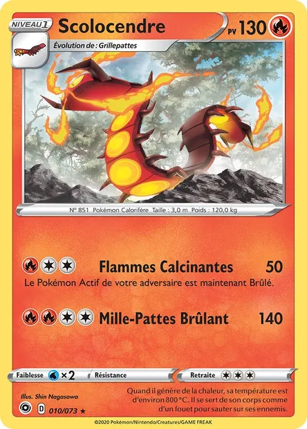 Scolocendre, carte Pokémon CPA 10 — extension La Voie du Maître