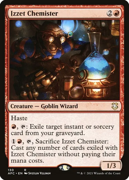 Izzet Chemister, Magic card AFC 130 — Forgotten Realms Commander set