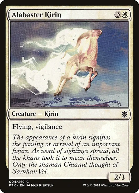 Alabaster Kirin, Magic card KTK 4 — Khans of Tarkir set