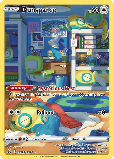 Dunsparce, Pokémon card CRZ GG23 — Crown Zenith set