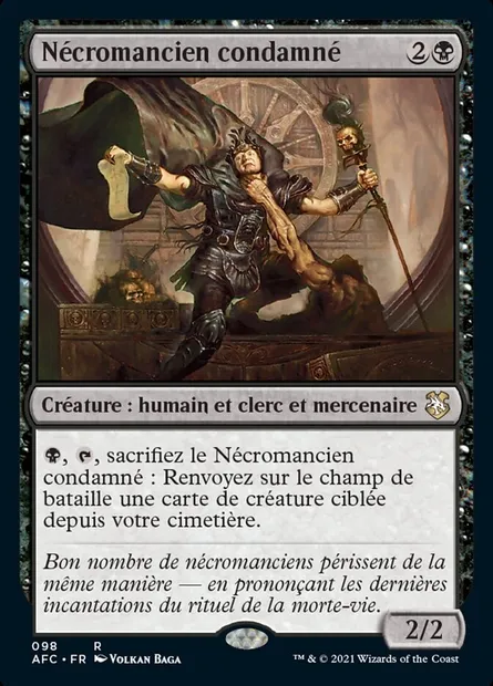 Nécromancien condamné, carte Magic AFC 98 — extension Forgotten Realms Commander