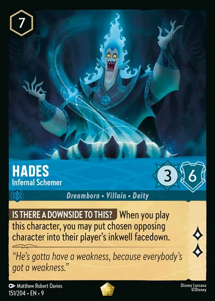 Hades - Infernal Schemer, Disney Lorcana card CH9-151 — Fabled set