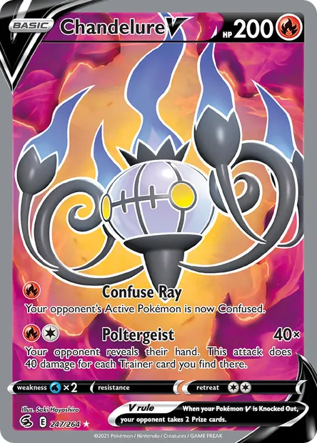Chandelure V, Pokémon card FST 247 — Fusion Strike set