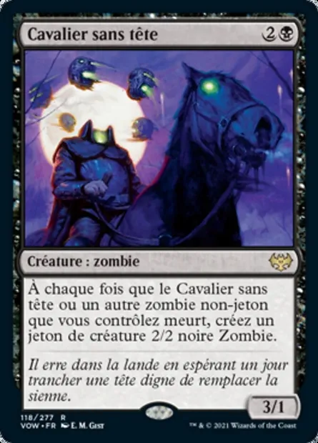 Cavalier sans tête, carte Magic VOW 118 — extension Innistrad : noce écarlate