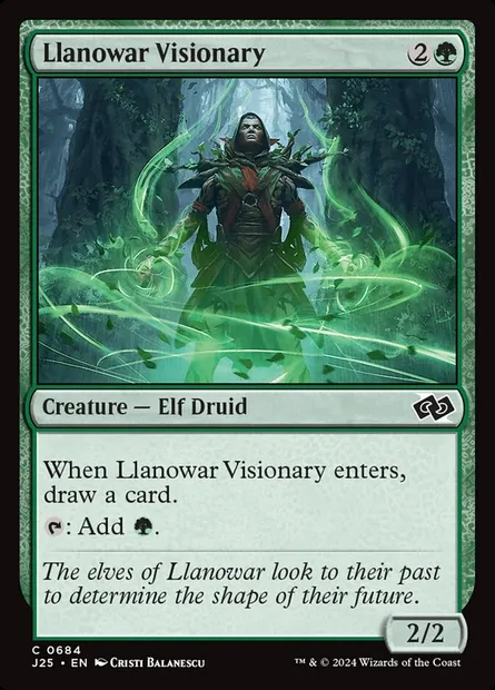 Llanowar Visionary, Magic card J25 684 — Foundations Jumpstart set