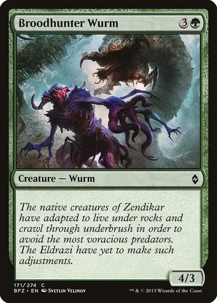 Broodhunter Wurm, Magic card BFZ 171 — Battle for Zendikar set