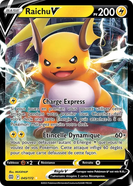 Raichu V, carte Pokémon BRS 045 — extension Stars Étincelantes