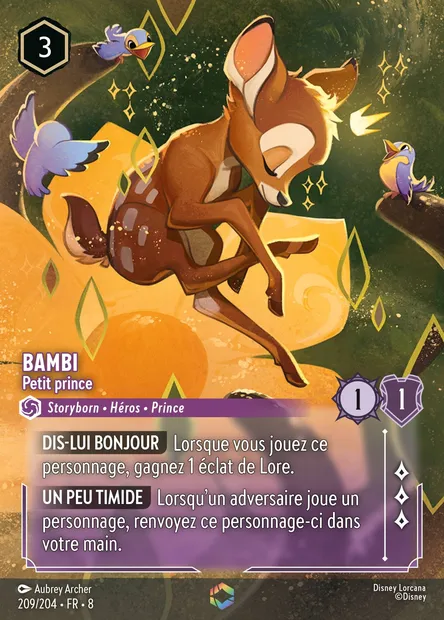 Bambi - Petit prince, carte Disney Lorcana CH8-209 — extension Le Règne de Jafar