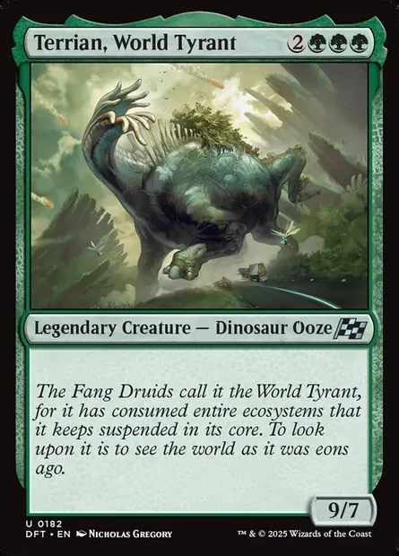 Terrian, World Tyrant, Magic card DFT 182 — Aetherdrift set