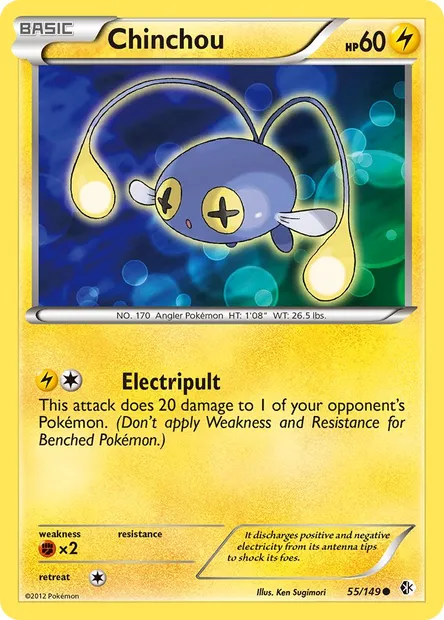 Chinchou, Pokémon card BCR 55 — Boundaries Crossed set