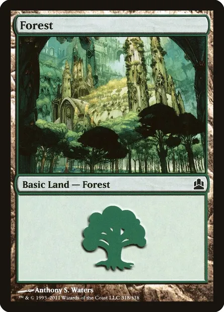 Forest, Magic card CMD 318 — Commander 2011 set