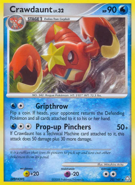 Crawdaunt, Pokémon card LA 22 — Legends Awakened set