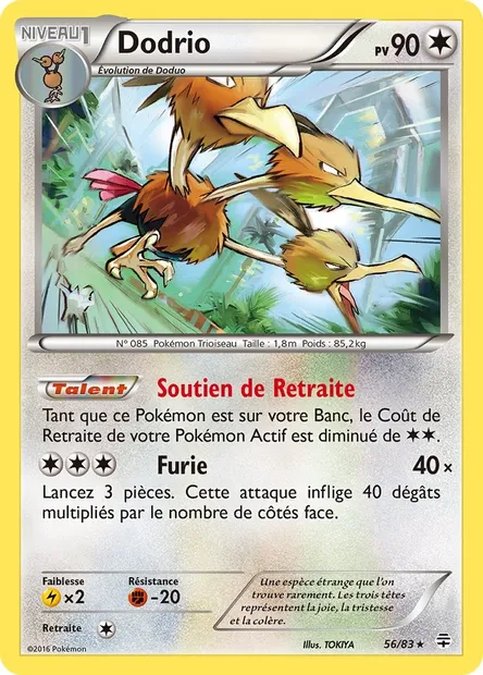 Dodrio, carte Pokémon GEN 56 — extension Générations
