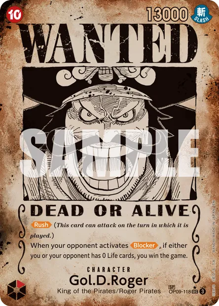 Gol.D.Roger, One Piece card OP09-118 — EMPERORS IN THE NEW WORLD set
