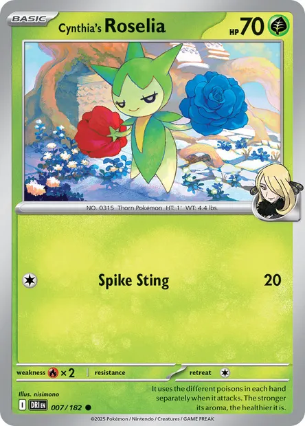 Cynthia's Roselia, Pokémon card DRI 007 — Destined Rivals set
