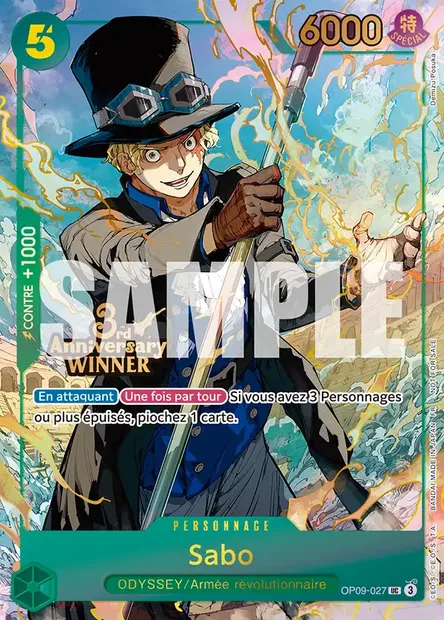 Sabo, carte One Piece OP09-027 — extension LES NOUVEAUX EMPEREURS