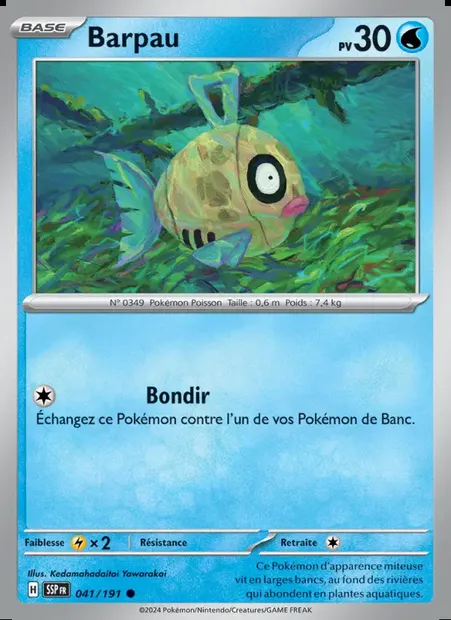Barpau, carte Pokémon SSP 041 — extension Étincelles Déferlantes