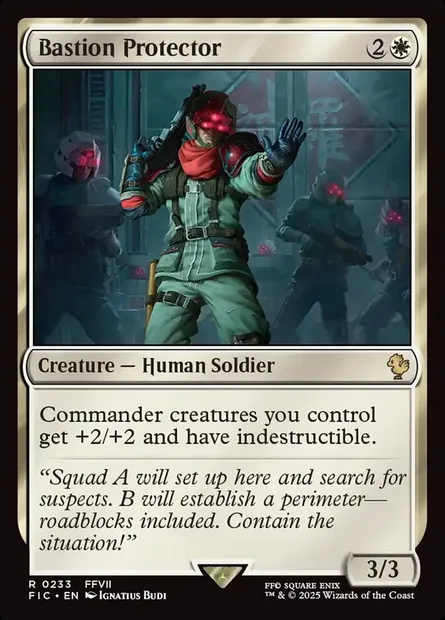 Bastion Protector, Magic card FIC 233 — Final Fantasy Commander set