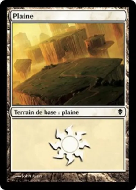 Plaine, carte Magic ZEN 230 — extension Zendikar
