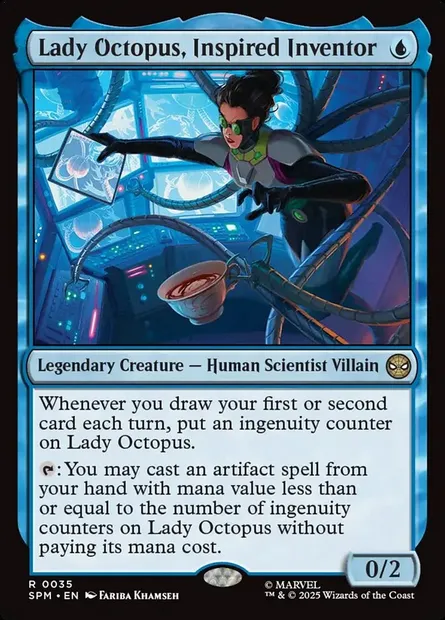 Lady Octopus, Inspired Inventor, Magic card SPM 35 — Marvel's Spider-Man set