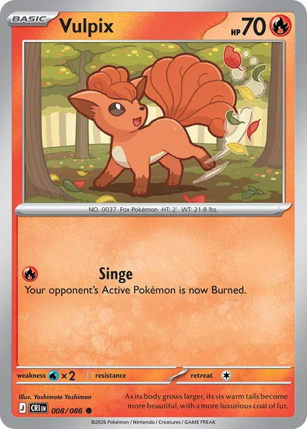Vulpix, Pokémon card CRI 008 — Chaos Rising set