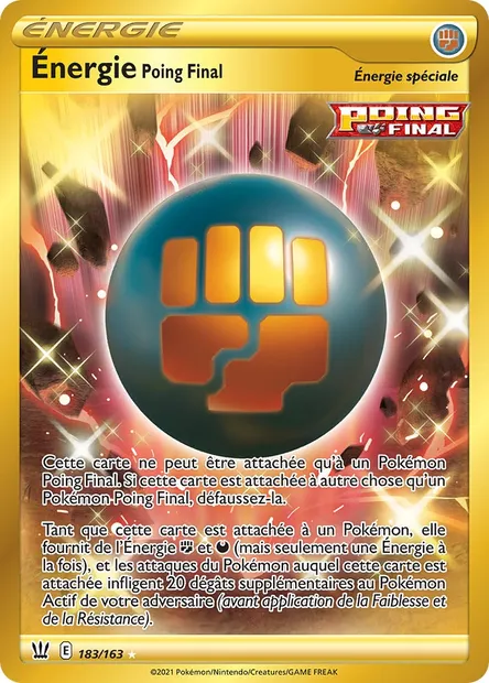 Énergie Poing Final, carte Pokémon BST 183 — extension Styles de combat