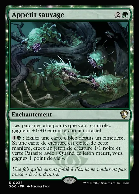 Appétit sauvage, carte Magic SOC 38 — extension Secrets of Strixhaven Commander