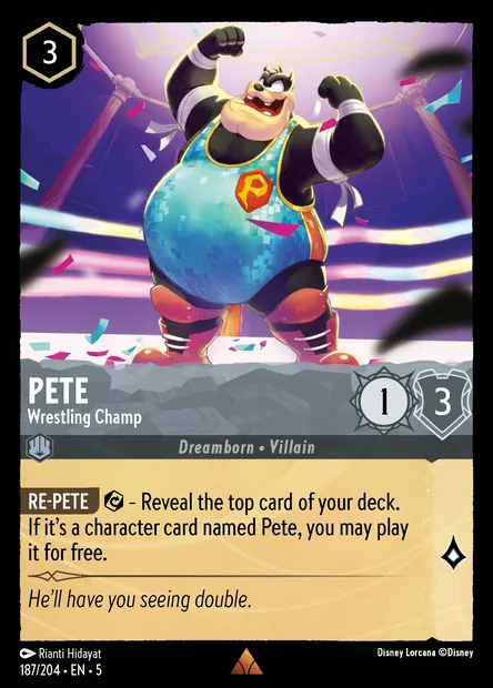 Pete - Wrestling Champ, Disney Lorcana card CH5-187 — Shimmering Skies set