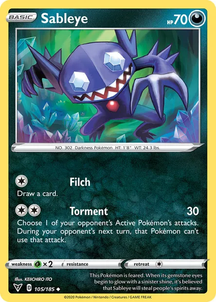 Sableye, Pokémon card VIV 105 — Vivid Voltage set