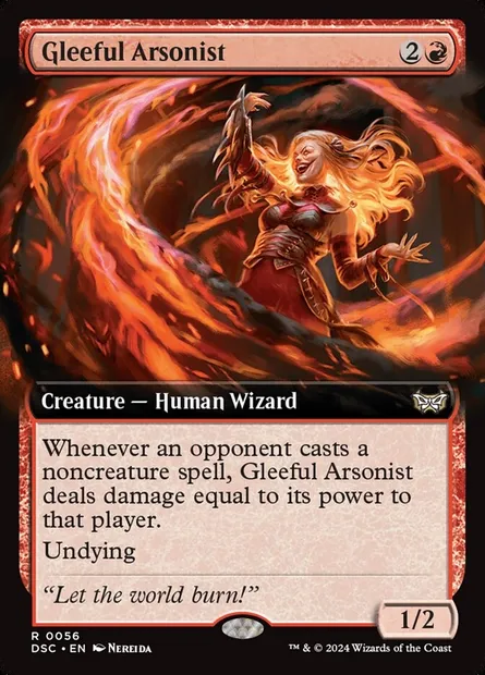 Gleeful Arsonist, Magic card DSC 56 — Duskmourn: House of Horror Commander set