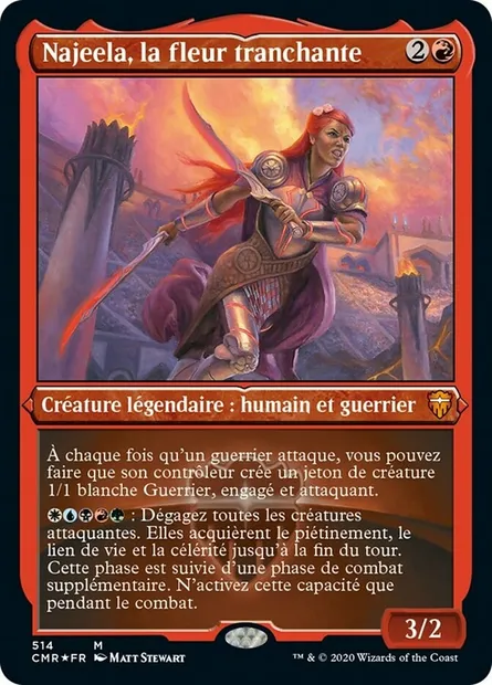 Najeela, la fleur tranchante, carte Magic CMR 514 — extension Commander Legends