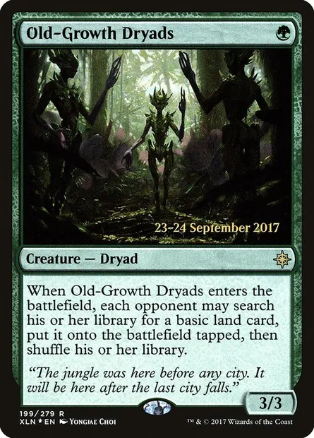 Dryades primaires, carte Magic PXLN 199s — extension Ixalan Promos