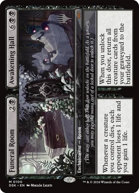 Funérarium // Salle d'éveil, carte Magic PDSK 100p — extension Duskmourn: House of Horror Promos