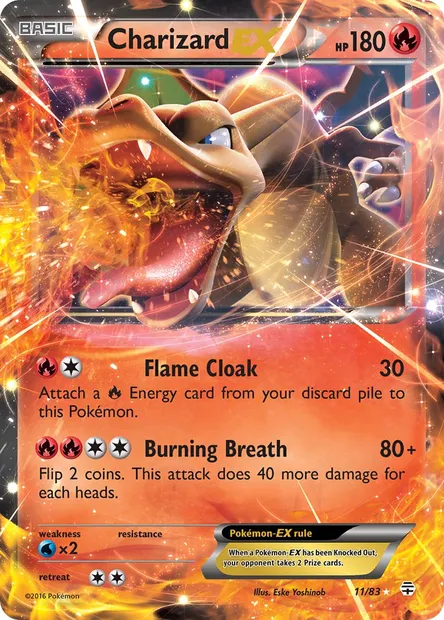 Charizard EX, Pokémon card GEN 11 — Generations set
