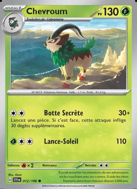 Chevroum, carte Pokémon SVI 012 — extension Écarlate et Violet