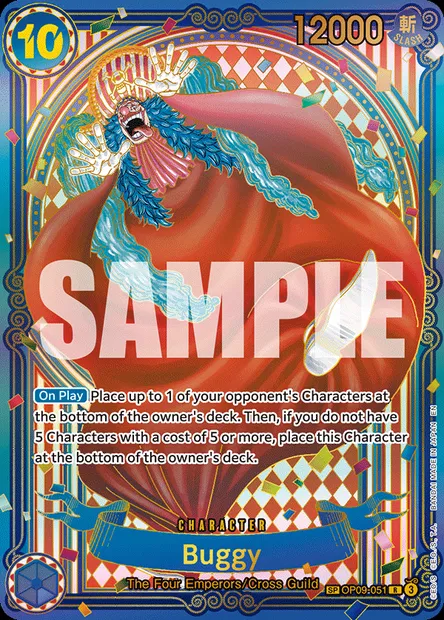 Buggy, One Piece card OP09-051 — EMPERORS IN THE NEW WORLD set
